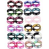 TIANCI FBYJS 24pcs Colorful Silicone Ear Gauges Double Flared Ear Tunnels And Plugs Set Stretchers Expander Ear Piercing Jewelry For Men Women