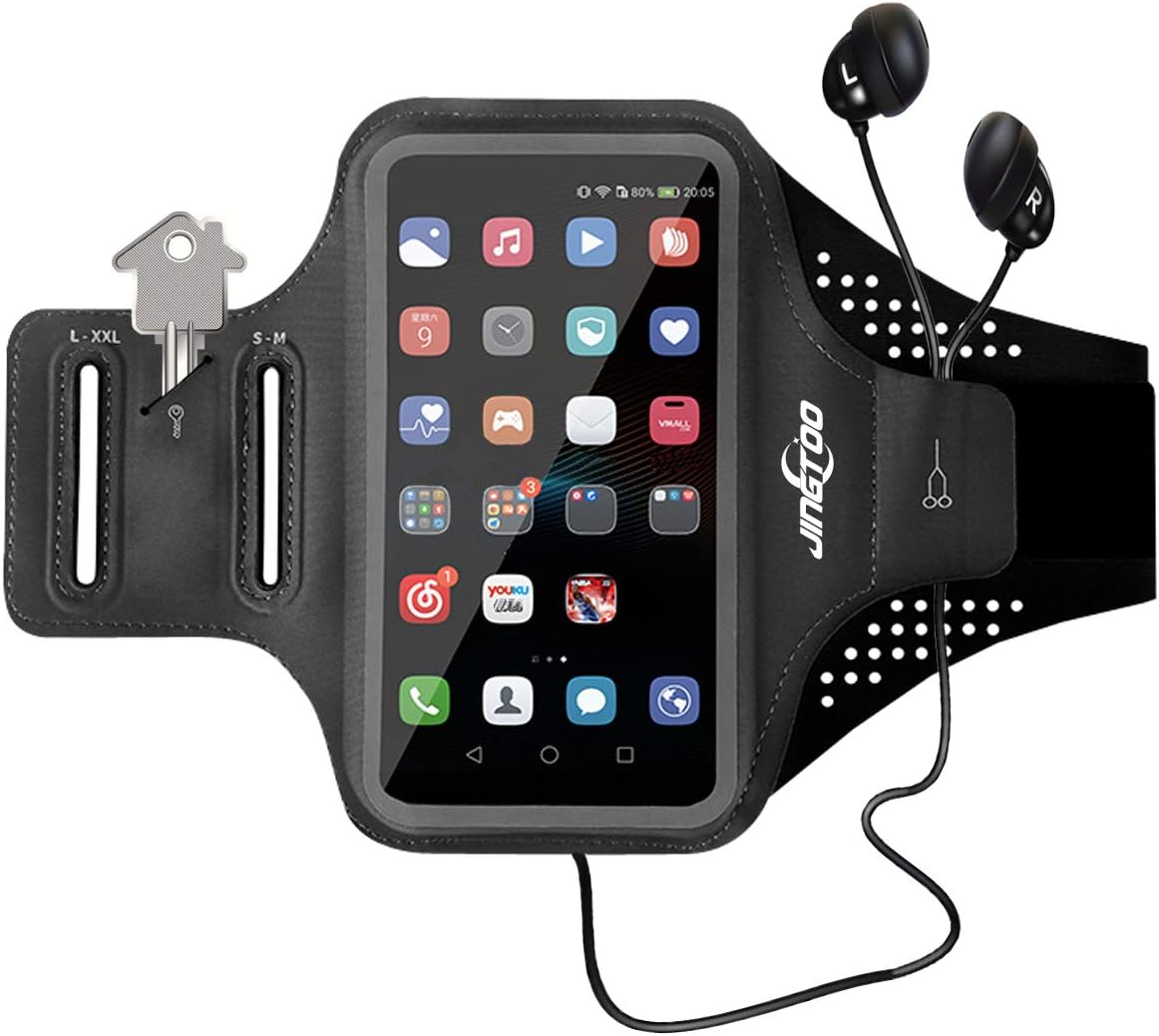 JINGTOO Cell Phone Armband for Running Waterproof Arm Phone Holder Workout Men Women