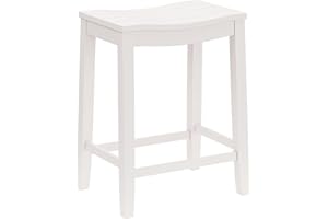 Hillsdale Furniture Fiddler Backless Counter Height Saddle Stool, White