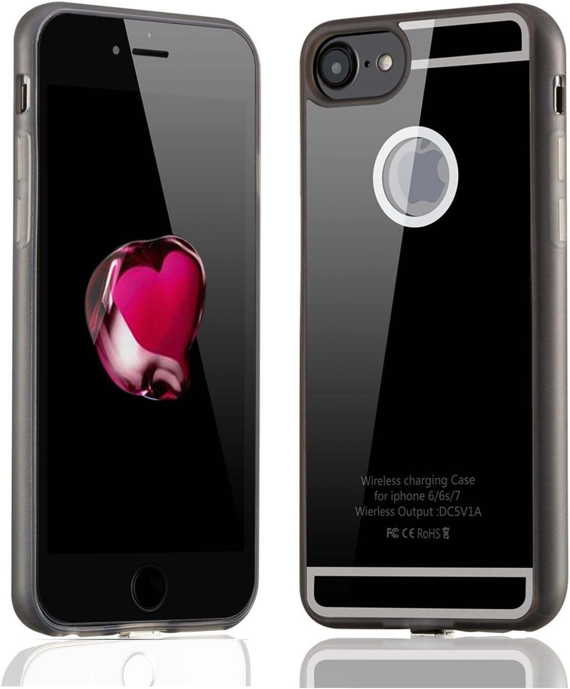 Antye Qi Wireless Charging Receiver Back Cover TPU Soft Case for iPhone 7 / iPhone 6S / iPhone 6 (4.7 Inch-Screen) with…