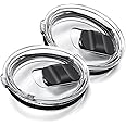 Yeti Tumbler Lids, 2 Pcs 30 oz Yeti Magnetic Slider Replacement for Yeti Rambler 30/32 oz Tumbler, 14 oz Mug 35 oz Straw Mug, Spill Proof Coffee Cup Cover Lids with Magnetic Slider Switch, BPA Free
