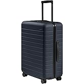 Away Medium Checked Luggage, Lightweight Hard Shell Suitcase with Spinner Wheels, Durable Rolling Luggage, TSA Lock, 26 Inch, Navy Blue
