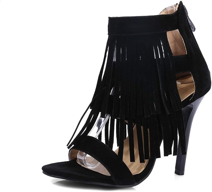 heels with tassels on back
