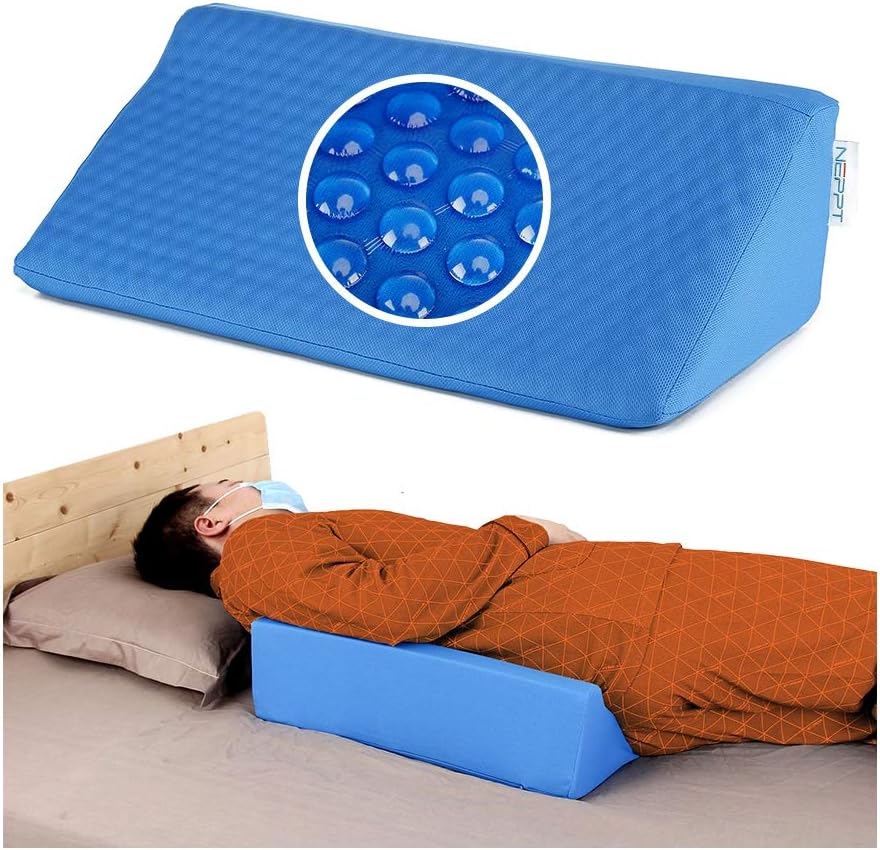 NEPPT Wedge Pillows for Sleeping Bed Gel Wedges Body Positioners 30 Degree Incline Wedge Pillow for Adults, Back Pain, Bed Sore Medical Foam Elevated Legs Bolster (Blue-Gel): Home & Kitchen