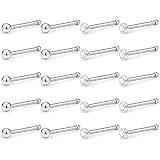 Ftovosyo 20PCS 18G Stainless Steel Nose Rings Studs