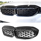 MAXDOM Replacement Front Upper Grill Fit for BMW (2019-2022) 3 Series G20 – Gloss Black Diamond ABS Grille