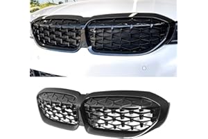 MAXDOM LLC MAXDOM Replacement Front Upper Grill Fit for BMW (2019-2022) 3 Series G20 – Gloss Black Diamond ABS Grille