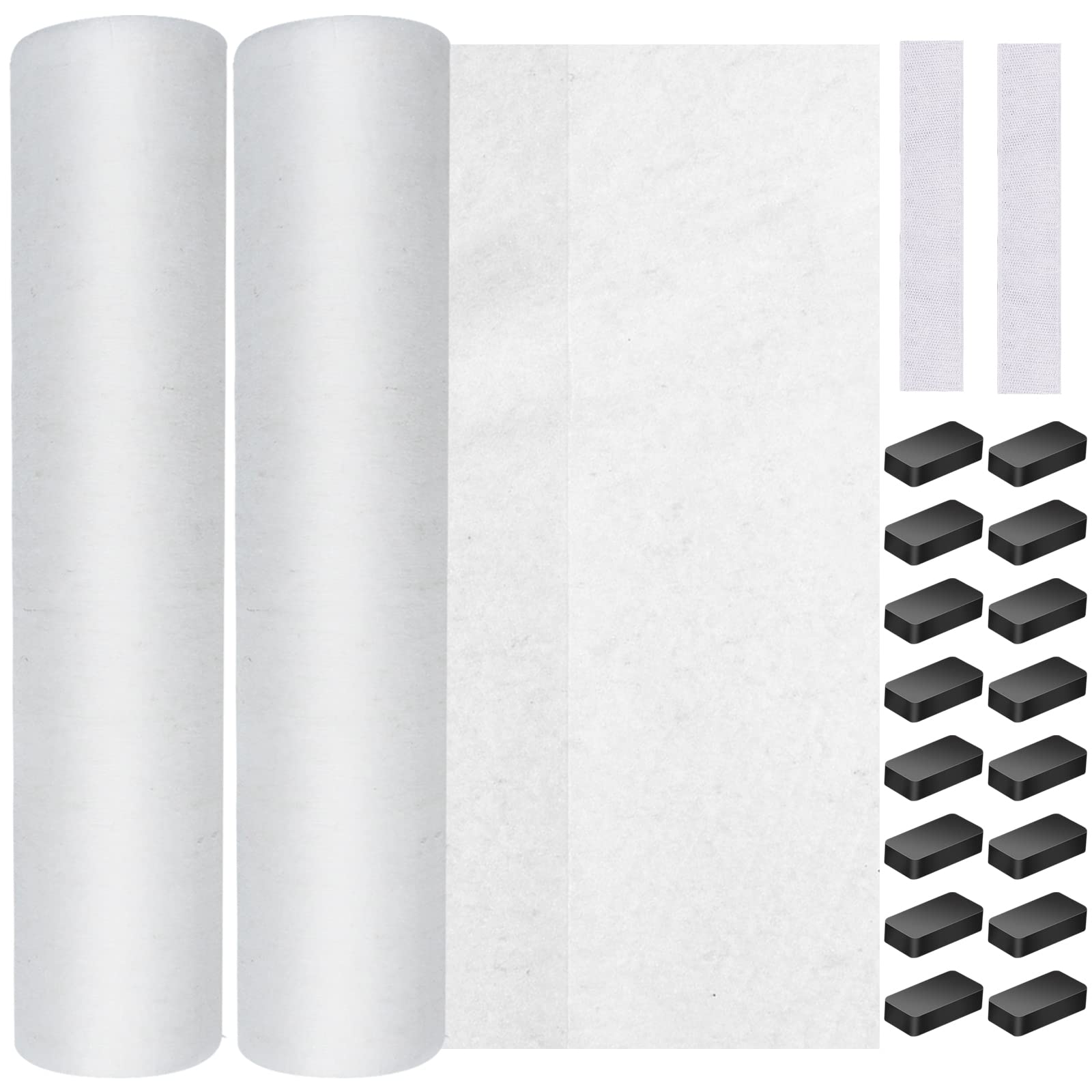 Photo 1 of Elesunory 2 Rolls Range Hood Filters, Nonwoven Fabric Range Hood Replacement Filter with Adhesive Strips and Magnetic Block, Anti Oil Filter Paper for Kitchen?10 m Per Roll, White)