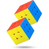 CFMOUR 3x3 Speed Cube Set - Stickerless Magic Bundle, 2Pack, Puzzle Toys | Fast Turning, Smooth, Brain Teaser, Sensory, Portable, Fidget Toy, Vivid Colour, Classic Travel Game for Teens and Adults