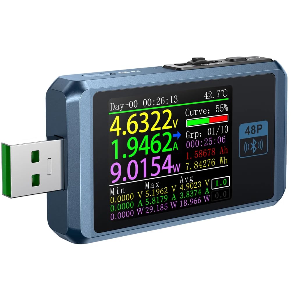 DollaTek FNB48P 6-Digit Display Tester Multifunctional Voltmeter Ammeter USB TYPE-C Charging Device Wire Detection Trigger