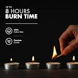 delka Unscented White Tea Lights 8-Hour Burn Time Pack of 50 view 3