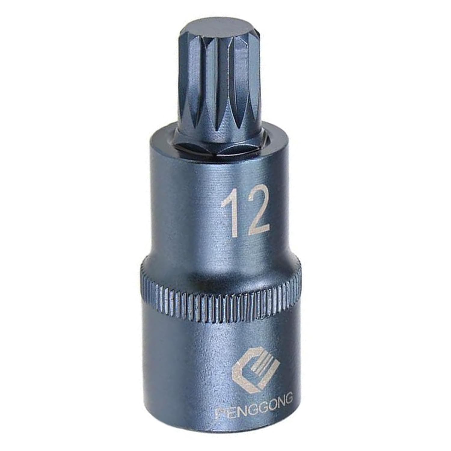 Juttzzei Spline Bit Socket, 1/2" Drive x M12 (12mm) Triple Square Spline Bit Socket, 12mm Allen Key Socket Multiple Teeth, S2 Steel M12 Spline Bit with 2" Length for Torque Wrench, Ratchet Wrench