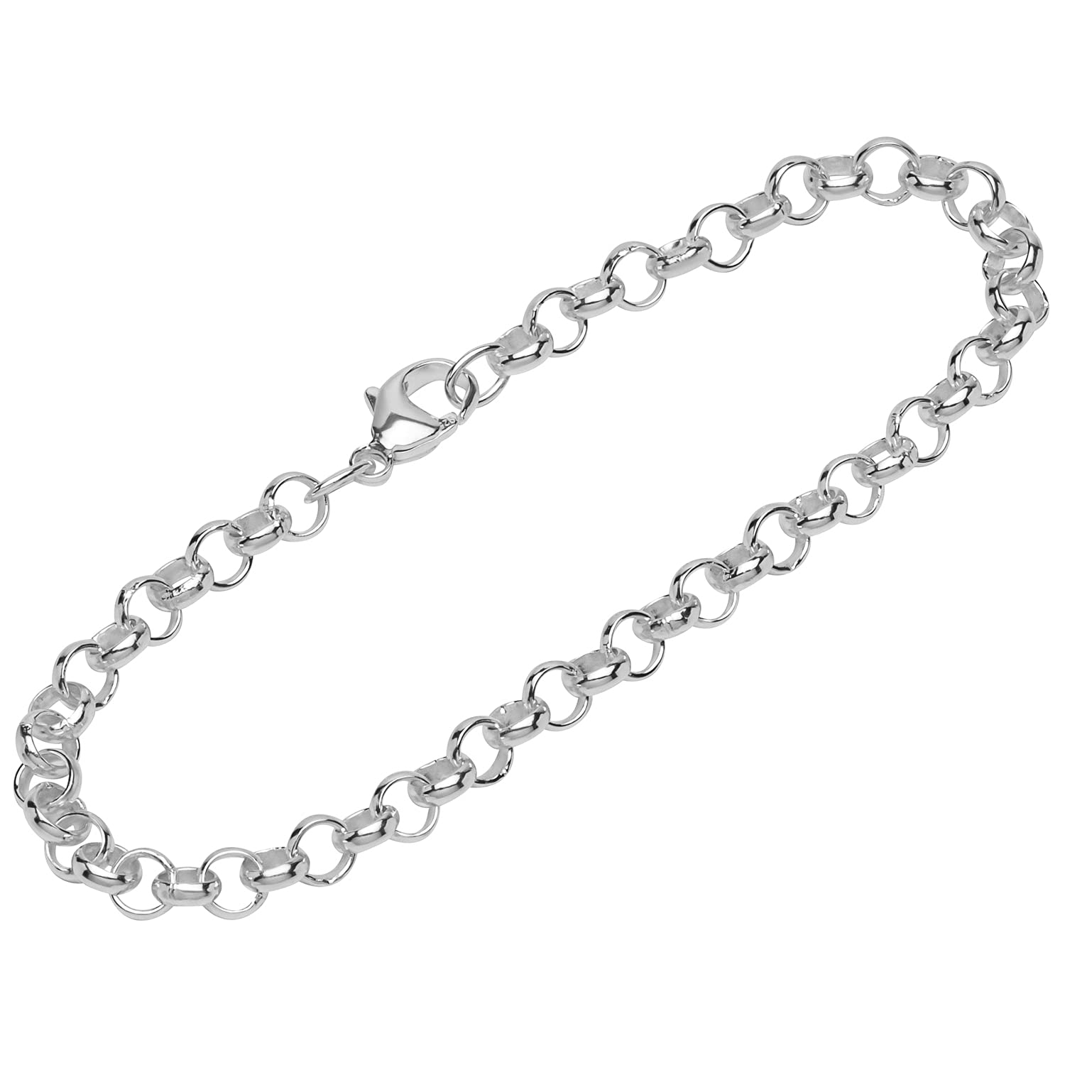 NKlaus bracelet 925 Sterling Silver 19cm pea chain round wide ladies design bracelet chain 12001