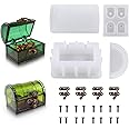 Treasure Chest Resin Molds Dice Box Molds with Hasp Lock Epoxy Resin Mold DIY Silicone Molds Jewelry Storage Mold Casting Craft Mould for Gift Home Decor