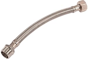 Skweawert 8 In Faucet Supply Lines, 1/2 Female x 1/2 Male Faucet Connector, Braided Stainless Steel Faucet Hose for Kitchen Sink Toilet