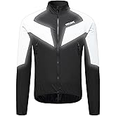 WOSAWE Men Reflective Jacket Night Glowing Bomber Jacket MTB Cycling Windbreaker Travel Sport Coat