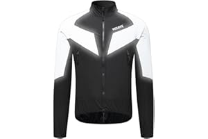WOSAWE Men Reflective Jacket Night Glowing Bomber Jacket MTB Cycling Windbreaker Travel Sport Coat