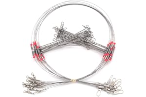 ANNIBBY High-Strength Fishing Wire Leader Rigs with Swivels Snap Connect 1 Arm -5 Arm,Saltwater Fishing Assecories 7-Strands Steel Wire with Nylon-Coating
