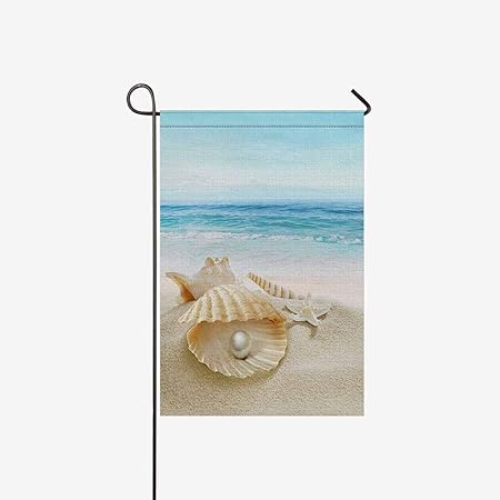Amazon Com Sea Shell With Pearl And Starfish On Tropical Blue
