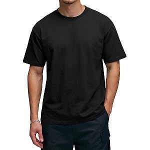 Comdecevis Men's Relaxed Fit Cotton T-Shirt, Pre-Shrunk, S-5XL | Midweight (230g/m²), breathable, skin-friendly, shape-retent
