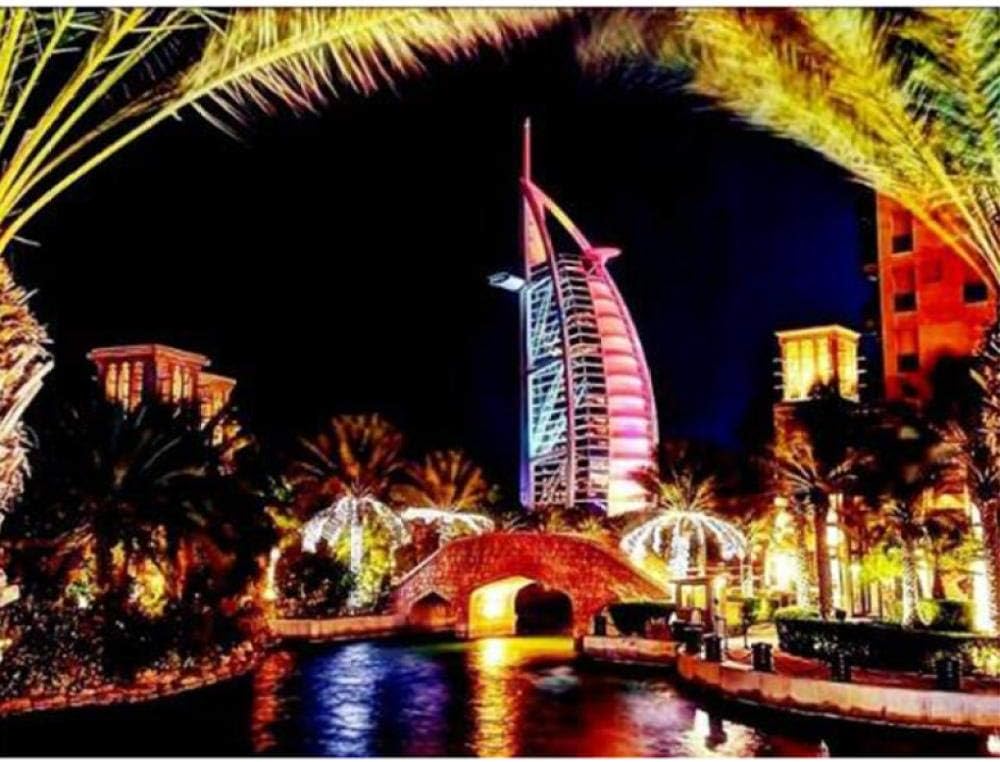 5d Diamond Painting Dubai Sailsel Cross Stitch Kits Diamond Embroidery Scenery Full Drill Square Diamond Mosaic