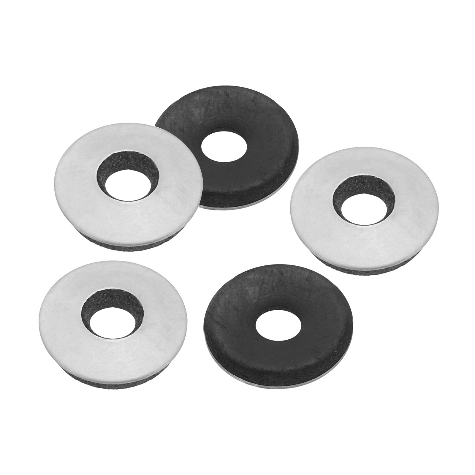 PATIKIL 7/32"x5/8" EPDM Bonded Sealing Washers, 80 Pieces 201 Stainless Steel Bonded Sealing Neoprene Rubber Washers Gasket for Marine Bolt Supply (#12)