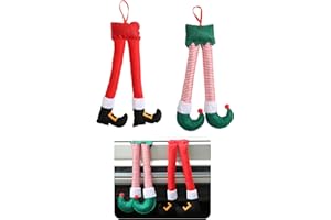 ijuicy 2 PCS Christmas Elf Legs, Santa Claus Elf Legs, Car Trunk Christmas Decorations, Christmas Plush Decorations, Universal Car Accessories for Winter Holiday (Multicolored)