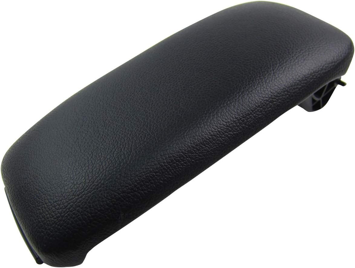 WKBY Leather Black Armrest Arm Rest Centre Console Lid Cover Compatible With A3 8P 2004-2013 (A3)