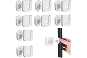Tintoke 8pcs Magnetic Remote Control Holder, Wall Mounted, Adhesive, Suitable for Wall-Mounted Remote Control Storage (White)