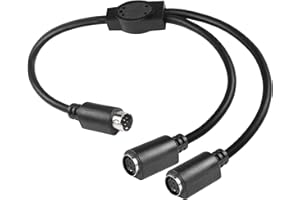 CERRXIAN 1.6FT/50CM S-Video 8 Pin Mini DIN Y Splitter Connector Cable 8 Pin S-Video 1 Male to 2 Female Din Plug Extension Splitter Y Cable for TV, S-VHS, VCRs, DVD, Camcorders, Video Cards