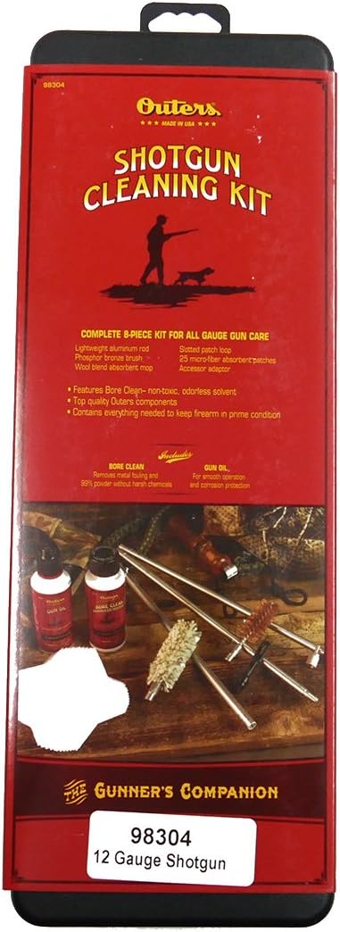 Outers 12 Gauge Aluminum Rod Shotgun Cleaning Kit (Hard Case)