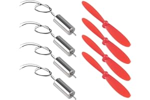 AEDIKO 4pcs 716 Coreless Motor 3.7V 7x16mm Brushed Motors 45000 RPM + 4pcs 75mm CW CCW Propeller Compatible with FPV RC Quadcopter