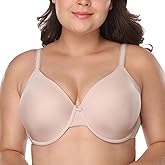 TESOON Women's Bra Plus Size Full Coverage Supportive T-Shirt Bras Underwire Bralette Smooth Seamless