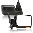 PZ Towing Mirrors Right Passenger Side For 2004-2006 F150, POWER HEATED,W/AMBER SIGNAL,BLACK Mirror Replacement RH