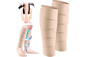 Croknit 2 Pcs Lymphedema Compression Leg Wraps Adjustable Lower Leg Cover up Medical Shin Splint Wrap for Heaviness Fatigue