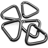 Lind Kitchen 5PCS Aluminum Alloy Keychain Kettle Buckle 54mm Triangle Outdoor Camping Hiking Keychain Snap Clip Hook, Black