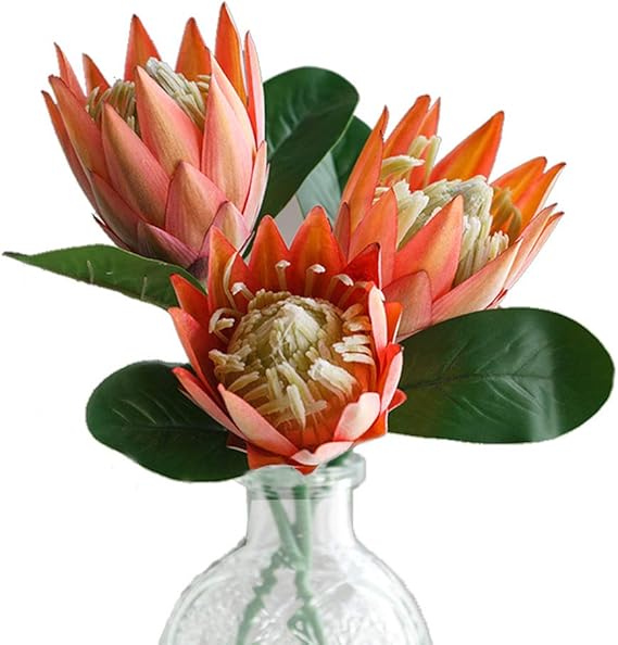 Artificial Flowers Fake Silk Protea Cynaroides Plastic Flower