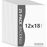 Somime 25 Pack Backing Boards Only - 12x18 Uncut White Mats Matboards, Acid Free & White Core Backerboards, Ideal for Photos/Pictures/Prints/Frames/Arts
