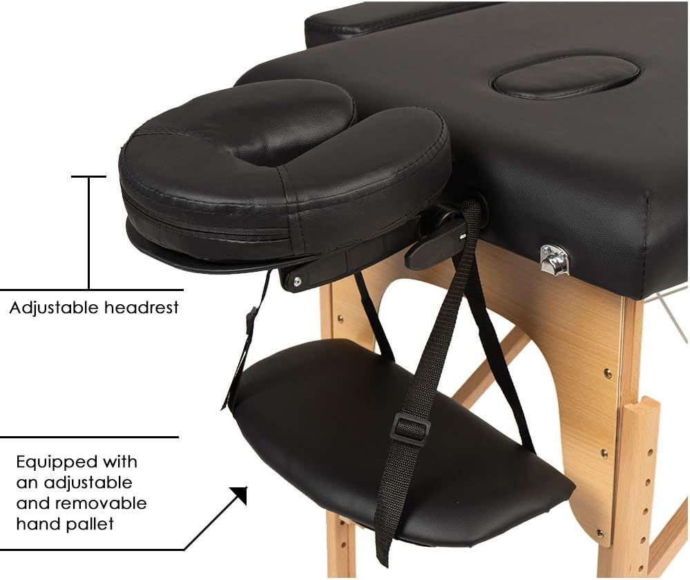 Massage Table Massage Bed Spa Bed 84 Inches Long Portable 2 Folding W/Carry Case Table Heigh Adjustable Salon Bed Face Cradle Bed: Health & Personal Care