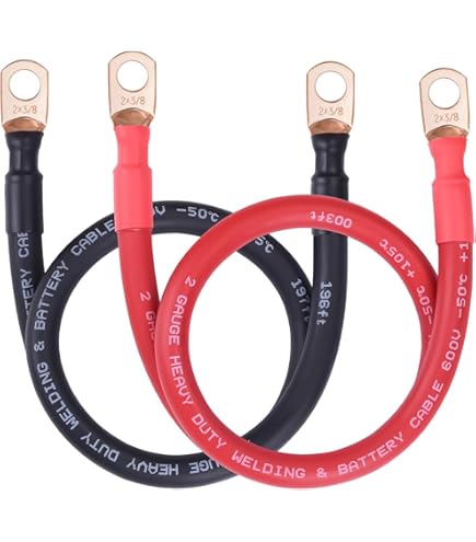 Amazon.com: 2/0 GAUGE 00 Gauge Copper Battery Cables Power Wire