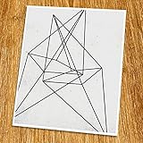 Mid-century Art Print (Unframed), Geometric Art, Abstract Art Poster, Modern Art, Cafe, Industrial, Loft, Wire Art, Black and White, 8x10