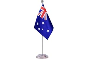 KRMKOT Australia Australian Desk Table Flag, Small Mini Australia Australian Desktop Flag,Miniature International World Country Flags,Festival Events Celebration,Office decoration