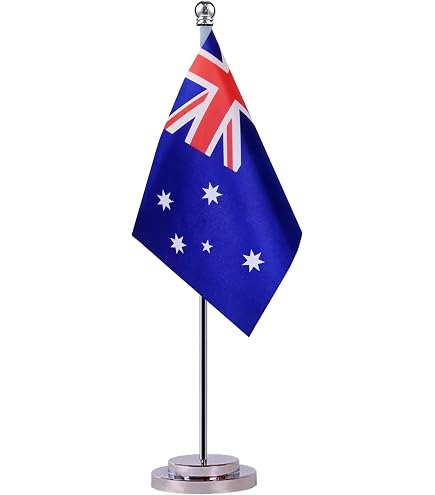UNION JACK & AUSTRALIA Friendship Table Flag Set WITH Flags And Base UK BRITAIN | UK