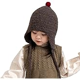PENINSULA LOVE Toddler Kids Peruvian Beanie Hat Winter Earflap Knitted Beanie Slouchy Ski Snow Hat for Boys Girls 2-6 Years