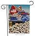Dyrenson 4th of July Patriotic Welcome Memorial Day Garden Flag Double Sided, Rustic Farm Old Red Truck House Yard Flag, Daisy Garden Yard Flower Decorations, USA Outdoor Flag 12.5 x 18 Gift