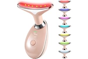 VGY 7-in-1 Face Massager Tool for Skin Care, Red Light Therapy for Face, Double Chin Gift (Pink)