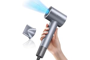 Labiim Hair Dryer, High-Speed Ionic Low Noise Blow Dryer with Brushless Motor for Fast Drying, Thermo-Control Quiet Compact Hair Blow Dryer, Hairdryer with 1 Nozzle Attachments for Home Salon Travel