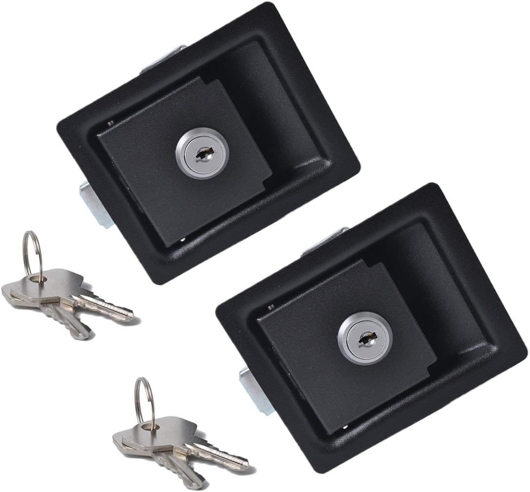 JIUY Carbon Steel Tool Box Paddle Latch with Handle Tool Box Lock Portable Paddle Latch Lightweight Vehicle Accessories(Black)