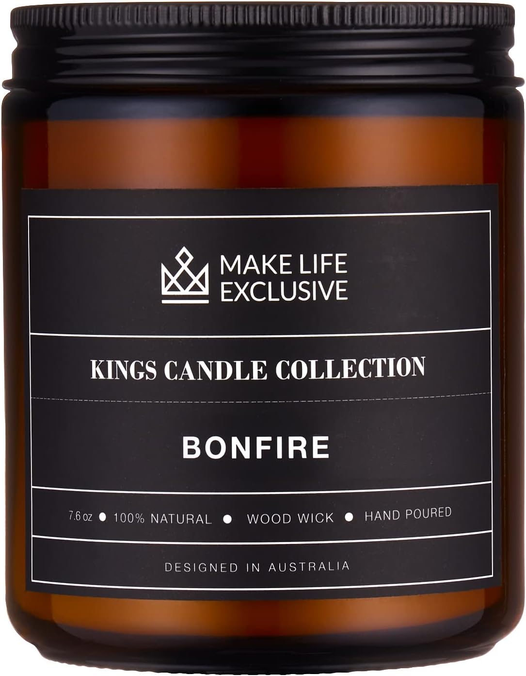 Candles & Holders - Scented Candles for Men | Bonfire, Mahogany & Teakwood Scented | Wood Wick, Long Lasting, Masculine Scents | Natural Soy Jar Candle for Home, Mancave & Bachelor Pad | The Perfect Mens Gift.