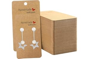 120Pcs Earring Cards, Display Cards, Blank Holder Card, Handmade with Love Jewelry for Hanging Earring, DIY Craft, Retail(2 "